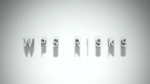 Wps risks 3D title animation with shadows on a white background Stock Footage 297216472