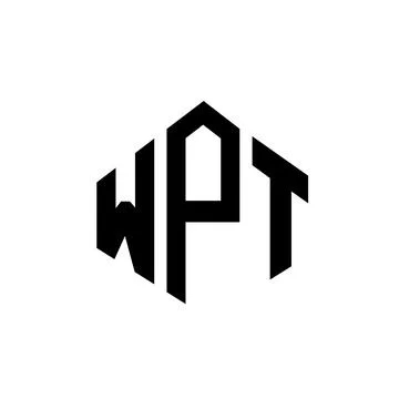 WPT letter logo design with polygon shape. WPT polygon and cube shape logo .. Stock Illustration