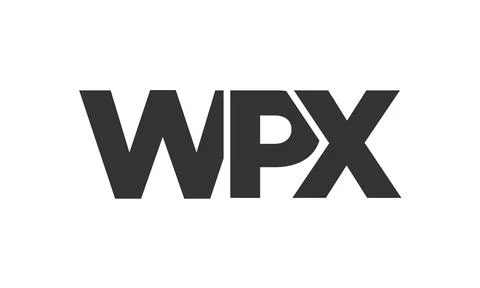WPX logo design template with strong and modern bold text. Initial based ve.. Stock Illustration