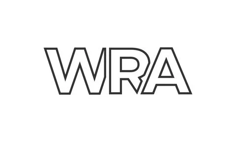 WRA logo design template with strong and modern bold text. Initial based ve.. Stock Illustration