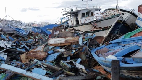 Wracks in Lampeudsa Stock Footage 108633863