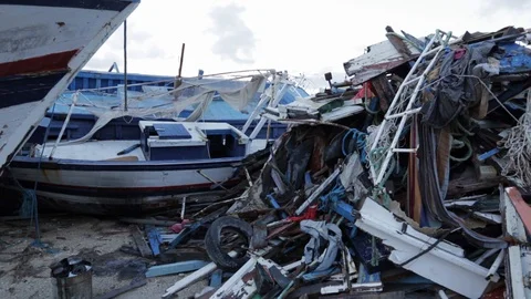 Wracks in Lampeudsa Stock Footage 108633890