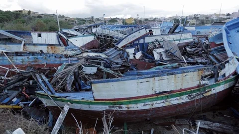 Wracks in Lampeudsa Stock Footage 108633939