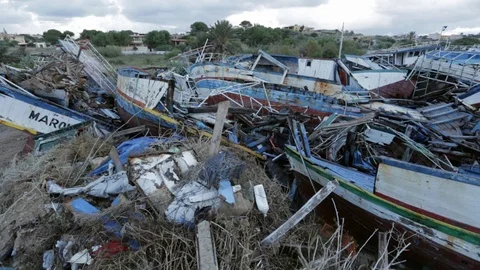 Wracks in Lampeudsa Stock Footage 108633962