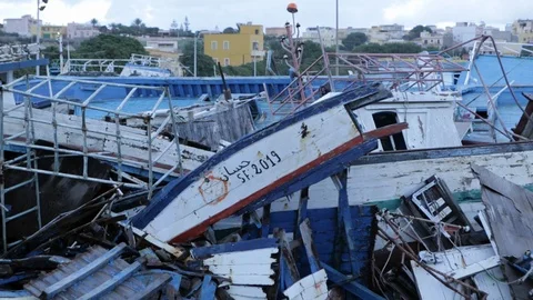 Wracks in Lampeudsa Stock Footage 108634005