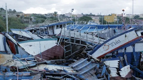 Wracks in Lampeudsa Stock Footage 108634043