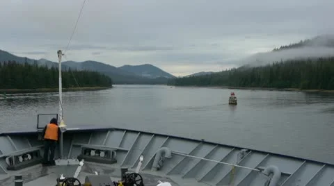 Wrangell Narrows Ferry Stock Footage 9061285