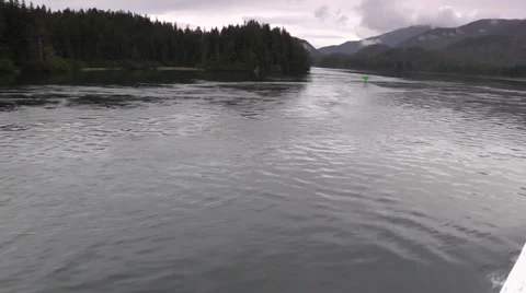 Wrangell Straits ,Cruise Ship Stock Footage 29047626