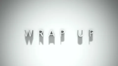 Wrap Up 3D title animation with shadows on a white background Stock Footage 296614029