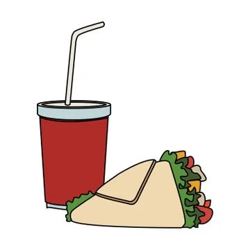 Wrap and drink cup icon Stock Illustration