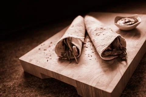 Wrap up and eat Stock Photos