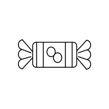 Wrap candy  vector line icon, sign, illustration on background, editable strokes 스톡 일러스트