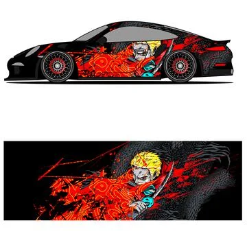 Wrap car design livery Stock Illustration