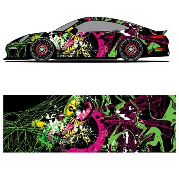 Wrap car design livery vector Stock Illustration