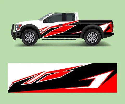 Wrap graphic design vector for off road truck. Abstract sporty and adventure  Stock Illustration