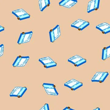 Wrap plastic package isometric icon seamless pattern 스톡 일러스트