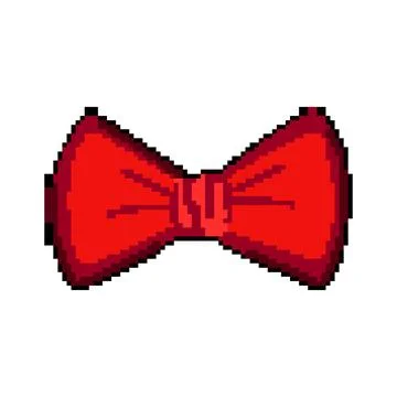 Wrap red bow pixel art vector illustration Stock Illustration