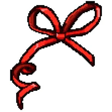 Wrap red bow ribbon pixel art vector illustration Illustrazione stock