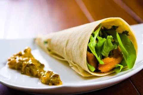 Wrap with Salad Stock Photos