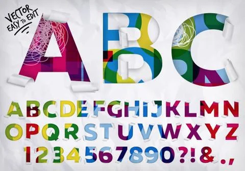 Wrapped alphabet vivid Stock Illustration