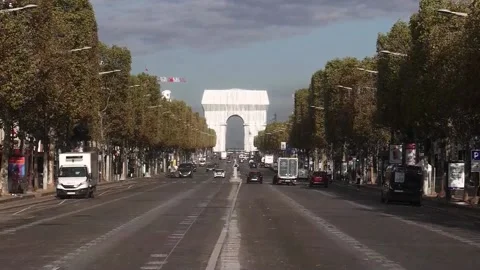 Wrapped Arc de Triomphe monument in Paris opens to the public, París, FR - 18 Se Stock Footage 204058645