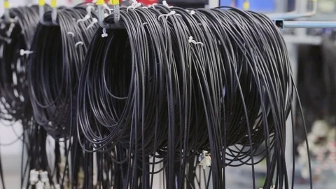 Wrapped black cable Stock Footage 75324619