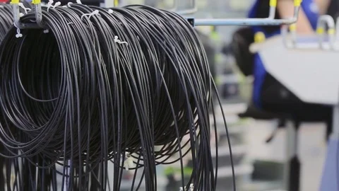 Wrapped black cable no collor corections Video stock 75324530