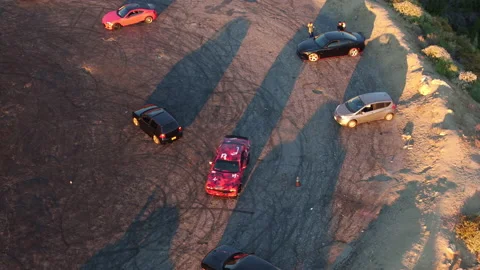 Wrapped camo Dodge Challenger Hellcat Muscle and sports cars doing Stock Footage 142813703