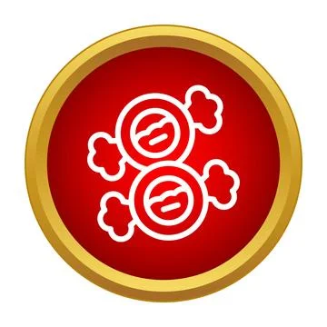 Wrapped candies on red button food icon design Stock Illustration