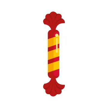 Wrapped candy drawing with red and yellow stripes イラスト素材