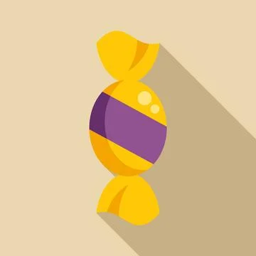 Wrapped candy flat design with long shadow Stock Illustration