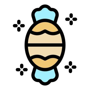 Wrapped candy icon with decorative elements Stockillustratie