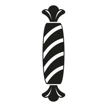 Wrapped candy icon featuring diagonal stripes design Stock Illustration