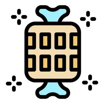 Wrapped candy icon with geometric design Stock Illustration