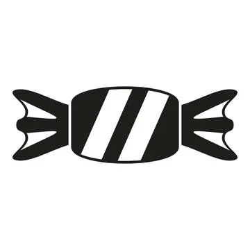 Wrapped candy icon with stripes representing a sweet treat Stock Illustration