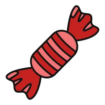 Wrapped candy illustration featuring red and pink stripes Stock Illustration