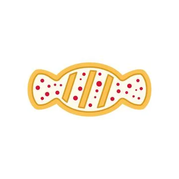 Wrapped candy with red sprinkles and gold stripes Stock Illustration