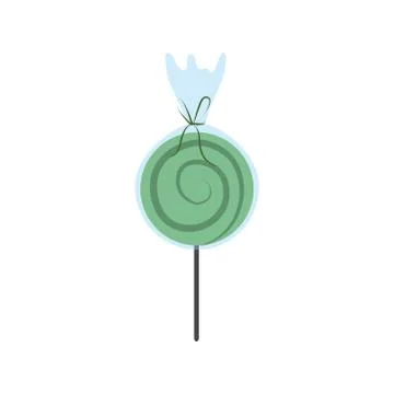 Wrapped candy in stick celebration flat icon style Stock Illustration