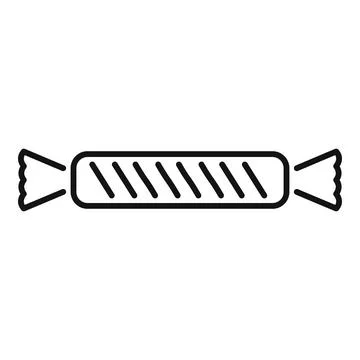 Wrapped candy sweet dessert snack outline black icon Stock Illustration