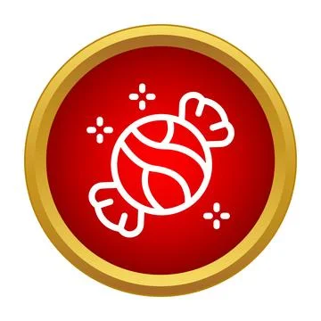 Wrapped candy sweet icon on red button Stock Illustration