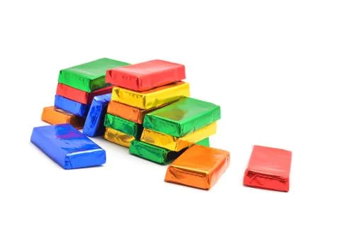 Wrapped chocolate candy Stock Photos