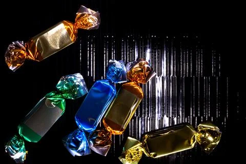 Wrapped chocolate candy Stock Photos