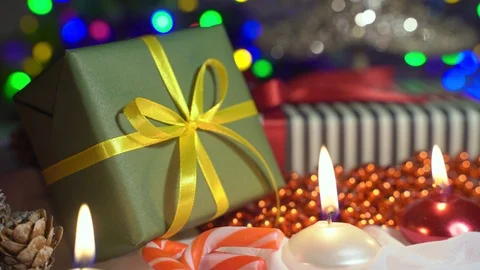 Wrapped Christmas gift Video stock 119301896