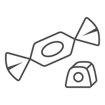 Wrapped coffee candy, praline thin line icon, chocolates concept, chocolate Stock-Illustration