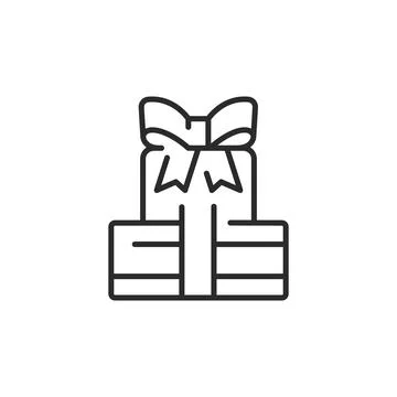 Wrapped Gift with Bow Icon Stock Illustration