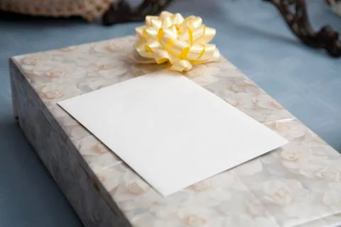 Wrapped gift with bow Stock Photos