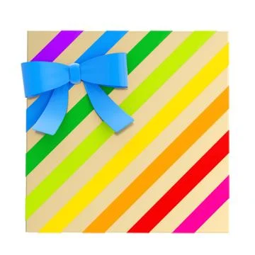 Wrapped gift box with a bow and ribbon Stock Illustration
