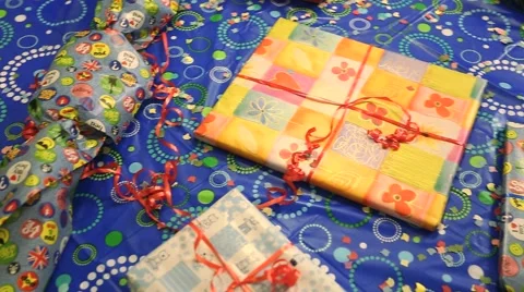 Wrapped gifts Stock Footage 49448882