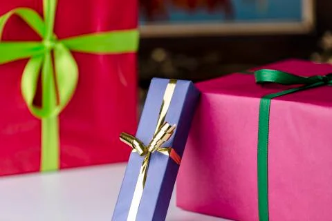Wrapped gifts. Stock Photos