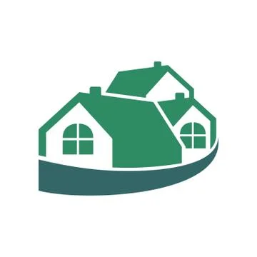Wrapped Group House Green Logo Illustration